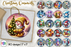 Christmas Ornament Bundle, Cute Nordic Gnome Ornament Print Product Image 1