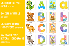 Nursery Alphabet Animal Clipart &amp; Learning Cards Bundle Product Image 7