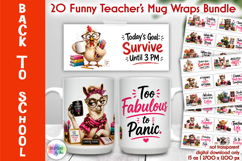 Funny Teacher Mug Wrap Sublimation Bundle, Back to School Product Image 1