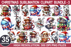 Christmas Sublimation Clipart Bundle - Christmas PNG files Product Image 1