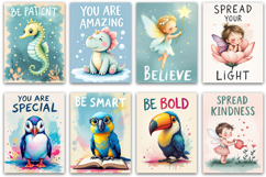 Positive Affirmations Kids Posters, Cute Animal Nursery PNG Product Image 3