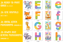 Nursery Alphabet Animal Clipart &amp; Learning Cards Bundle Product Image 8