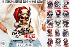 Christmas Skull Snarky Sublimation Bundle, Funny Dark Santa Product Image 1