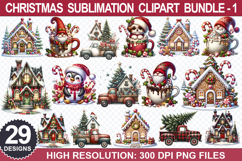 Christmas Sublimation Clipart Bundle - Christmas PNG files Product Image 1