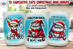 Sarcastic Christmas Mug Wrap Design, Funny Cat Lover Print Product Image 1