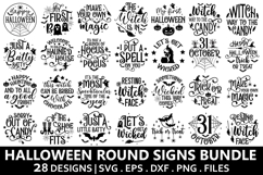 Halloween Round Sign SVG Bundle - Halloween Door Sign Product Image 1