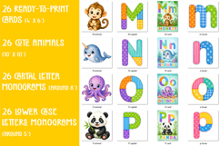 Nursery Alphabet Animal Clipart &amp; Learning Cards Bundle Product Image 10