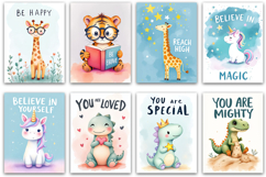 Positive Affirmations Kids Posters, Cute Animal Nursery PNG Product Image 5