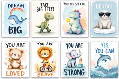 Positive Affirmations Kids Posters, Cute Animal Nursery PNG Product Image 6