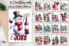 Funny Christmas Card Design Bundle, Printable A4 Holiday Product Image 1