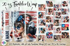 American Babe Patriotic Tumbler Wraps Bundle, Fourth of July Product Image 1