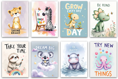 Positive Affirmations Kids Posters, Cute Animal Nursery PNG Product Image 7