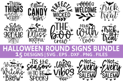 Halloween Round Sign SVG Bundle - Halloween Door Sign Product Image 1