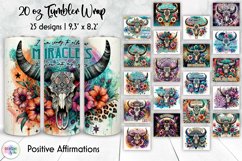 Positive Affirmation Tumbler Wrap Bundle, Bull Skull Tumbler Product Image 1