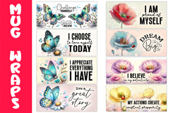 Positive Floral Mug Wraps Bundle, Inspirational Quotes Product Image 9