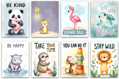 Positive Affirmations Kids Posters, Cute Animal Nursery PNG Product Image 8