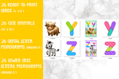 Nursery Alphabet Animal Clipart &amp; Learning Cards Bundle Product Image 13