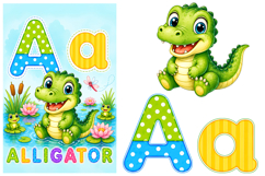 Nursery Alphabet Animal Clipart &amp; Learning Cards Bundle Product Image 2