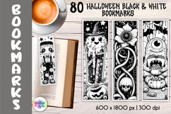 Halloween Bookmarks Bundle, Gothic Black and White Bookmarks Product Image 1