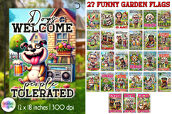 Sarcastic Garden Flag Bundle, Funny Garden Sign, Funny Quote Product Image 1