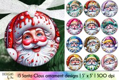 Santa Claus Ornament Bundle, Christmas Ornament Sublimation Product Image 1