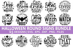 Halloween Round Sign SVG Bundle - Halloween Door Sign Product Image 1