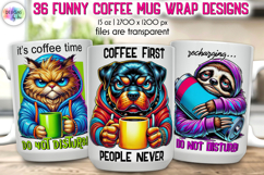 Funny Coffee Mug Wrap Bundle, Introvert &amp; Coffee Lover Quote Product Image 1