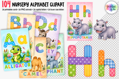 Nursery Alphabet Animal Clipart &amp; Learning Cards Bundle Product Image 1