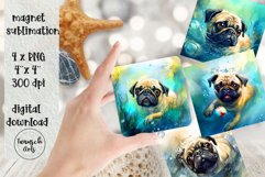 Underwater PUG dog MAGNET Sublimation PNG Design bundle Product Image 1
