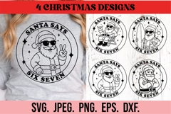 Santa Says Six Seven SVG PNG Funny Christmas Teen Ornament Product Image 1