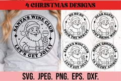 Santa Wine Club Christmas Bundle SVG PNG - Merry Christmas Product Image 1