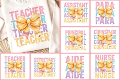 Coquette Bow School Occupation Pencil PNG Bundle | Teacher Product Image 1