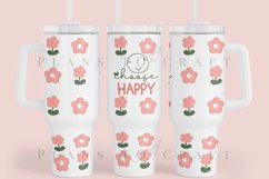 bundle spring flower 40oz quencher tumbler sublimation full wrap high resolution transparant background