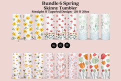 bundle spring flower floral skinny tumbler sublimation design for 20oz and 30oz skinny tumbler sublimation wrap