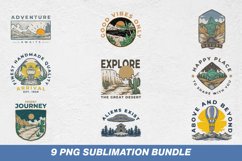 outdoor adventure camping badge sublimation PNG bundle Product Image 1