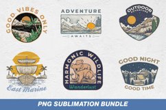 outdoor adventure camping badge sublimation PNG bundle Product Image 1