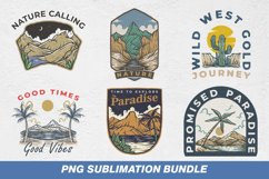 outdoor adventure camping badge sublimation PNG bundle Product Image 1