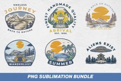 outdoor adventure camping badge sublimation PNG bundle Product Image 1