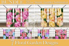 BUNDLE Floral Garden Design Skinny Tumbler Sublimation Product Image 1