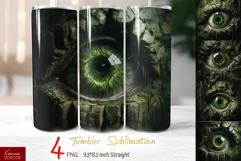 Halloween Tumbler Sublimation|Scary Witches Eye Tumbler Wrap Product Image 1