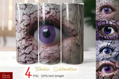 Halloween Monster Eye Sublimation | Creepy Tumbler Wrap Product Image 1