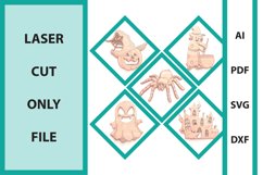 Laser cut bundle Halloween wall art glowforge scoring spider Product Image 1