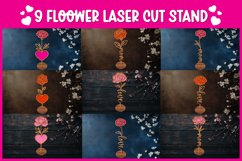 9 Flower Laser Cut Stand I Valentine Home Decor, Mom gift Product Image 1