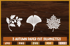 Autumn silhouettes, Autumn leaves paper cut Product Image 3