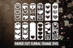 12 Valentine Bookmarks Paper cut SVG Product Image 1