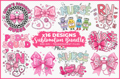 Cute Valentine Nurse Clipart PNG Bundle Product Image 1