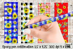 watercolor sunflowers epoxy pen wrap sublimation bundle Product Image 1