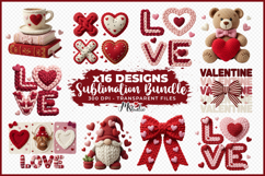 Knitted Valentine Love Clipart PNG Bundle Product Image 1