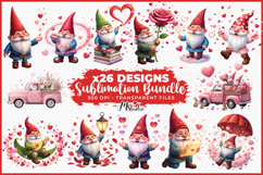 Valentine Gnome Sublimation Bundle with Hearts Product Image 1