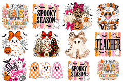 Halloween Ghost &amp; Coquette PNG Sublimation Designs Product Image 1